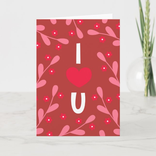 Personalised I Heart You Daisies Valentine's Day Holiday Card (Front)