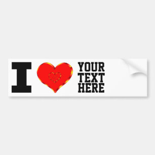 Personalised I Love Bumper Sticker