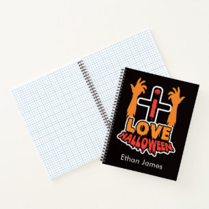 Personalised I Love Halloween Spiral Notebook