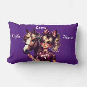 Personalised I love horses Lumbar Cushion