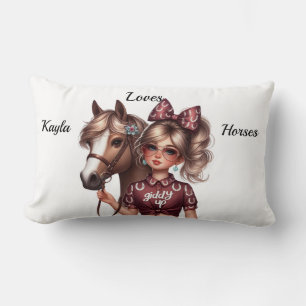 Personalised I love horses Lumbar Cushion