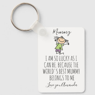 Personalised I Love Mummy from Daughter, Key Ring