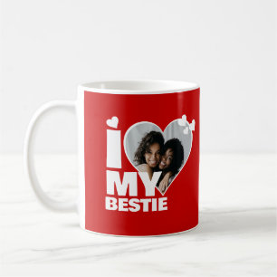 Personalised I Love My Bestie Heart Photo Coffee Mug