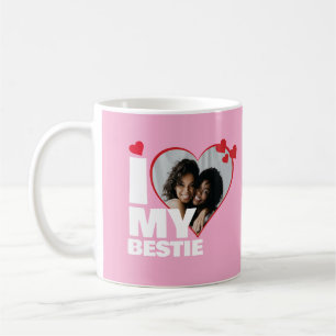 Personalised I Love My Bestie Heart Photo Coffee Mug