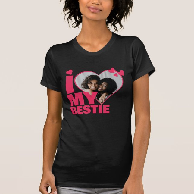 Personalised I Love My Bestie Heart Photo T-Shirt (Front)