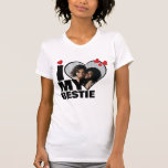 Personalised I Love My Bestie Heart Photo T-Shirt<br><div class="desc">Custom Personalised One Of A Kind Photo Heart shirts from Ricaso - Love heart Photo Template Design .. simply add your own photograph to this great custom t-shirt with bold I LOVE MY BESTIE (insert your own text or leave as is) .. easy to personalise .. customisable photo templates tees...</div>