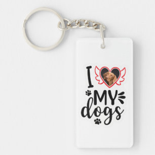 Personalised I Love My Dog Photo  Key Ring