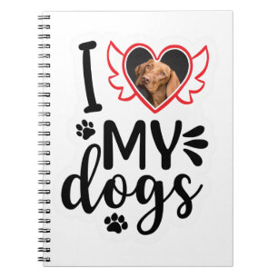 Personalised I Love My Dog Photo T-Shirt Notebook
