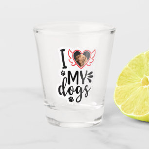 Personalised I Love My Dog Photo T-Shirt Shot Glass