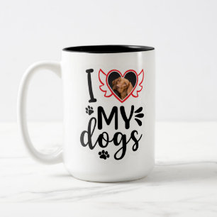Personalised I Love My Dog Photo T-Shirt Two-Tone Coffee Mug