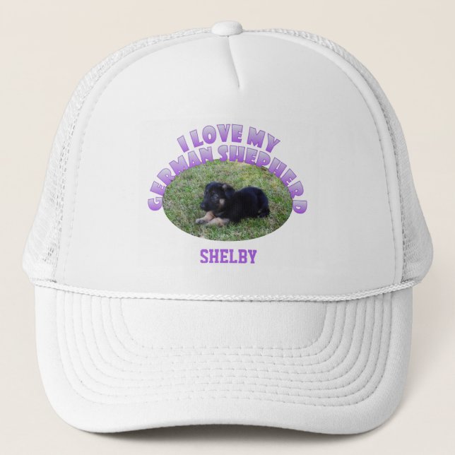 Personalised: I Love My German Shepherd Hat (Front)