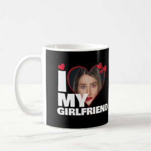 Personalised I Love My Girlfriend Heart Photo Coffee Mug