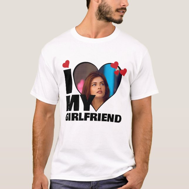 Personalised I Love My - Heart Photo T-Shirt (Front)