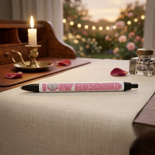 Personalised I Love My Husband – Add Husband Photo Black Ink Pen