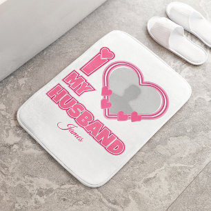 Personalised I Love My Husband – Add Photo & Name Bath Mat