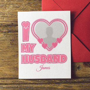 Personalised I Love My Husband – Add Photo & Name Invitation Postcard