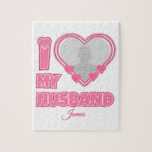 Personalised I Love My Husband – Add Photo & Name Jigsaw Puzzle
