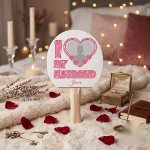 Personalised I Love My Husband – Add Photo & Name Ping Pong Paddle