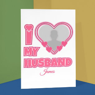Personalised I Love My Husband – Add Photo & Name Postcard