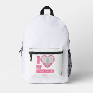 Personalised I Love My Husband – Add Photo & Name Printed Backpack