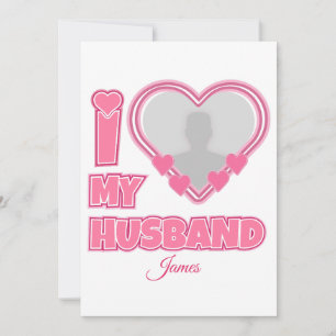 Personalised I Love My Husband – Add Photo & Name Thank You Card