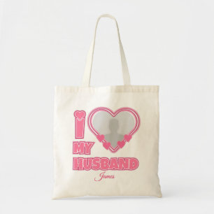 Personalised I Love My Husband – Add Photo & Name Tote Bag