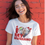 Personalised I Love My Husband Heart Photo T-Shirt<br><div class="desc">Custom Personalised One Of A Kind Photo Heart shirts from Ricaso - Love heart Photo Template Design .. simply add your own photograph to this great custom t-shirt with bold I LOVE MY HUSBAND (insert your own text or leave as is) .. easy to personalise .. customisable photo templates tees...</div>