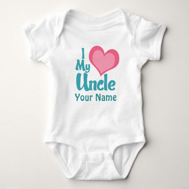 Personalised I Love My Uncle Baby Bodysuit (Front)