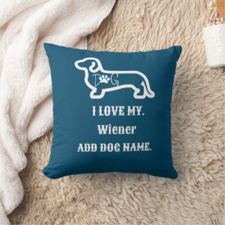  Personalised I Love My Wiener  Cushion
