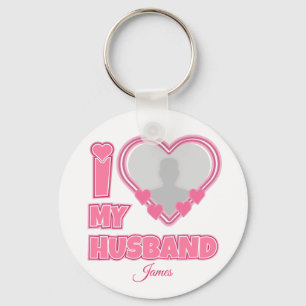 Personalised I Love My Wife – Add Name & Photo Key Ring