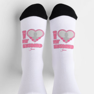 Personalised I Love My Wife – Add Name & Photo Socks