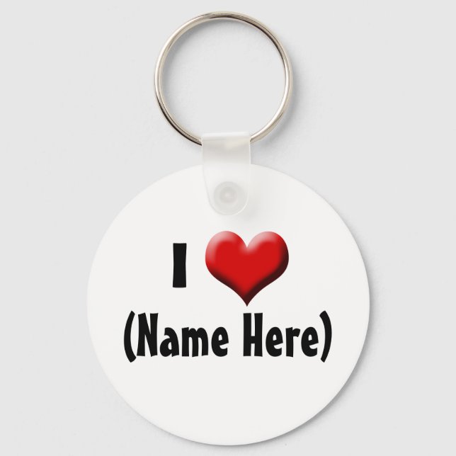 Personalised I Love... Name Valentine's Day Key Ring (Front)
