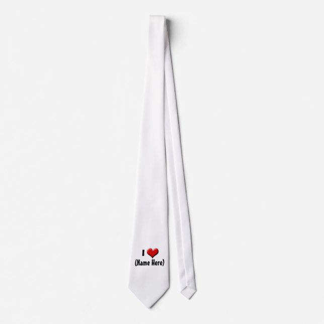 Personalised I Love... Name Valentine's Day Tie (Front)