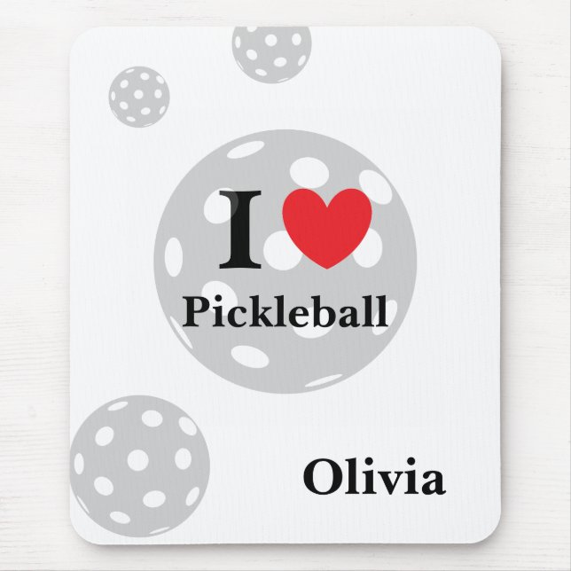 Personalised "I Love Pickleball" Mouse Pad (Front)