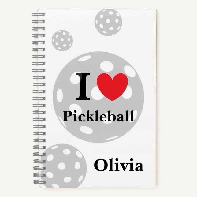 Personalised "I Love Pickleball" Notebook (Front)