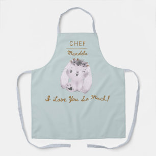 Personalised I Love You Beary Much Design Apron