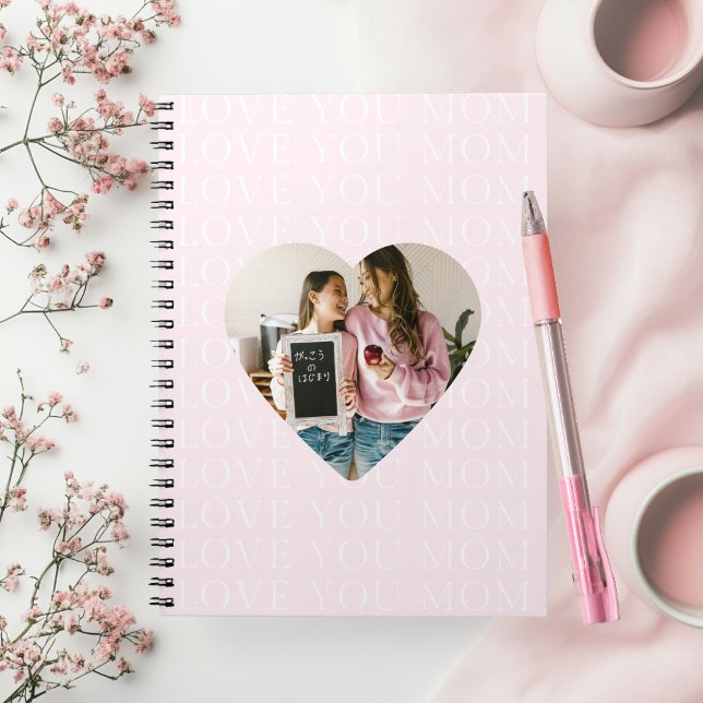 Personalised I Love You Mum Heart Photo  Notebook (Creator Uploaded)
