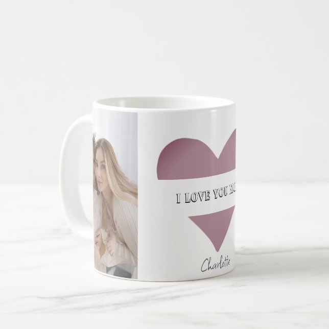 Personalised 'I Love You Mum' Mug with Heart (Front Left)
