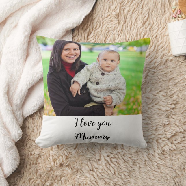 Personalised I love you mummy photo Cushion (Blanket)