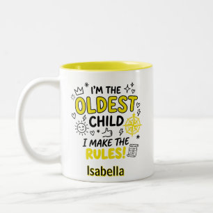 Personalised I’m the Oldest Child Funny Kids Two-Tone Coffee Mug