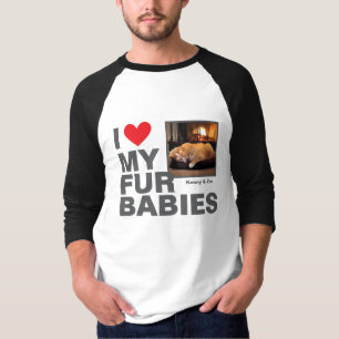 Personalised 'I ❤️ My Fur Babies' Photo Design T-Shirt