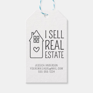 Personalised I Sell Real Estate Promotional House Gift Tags