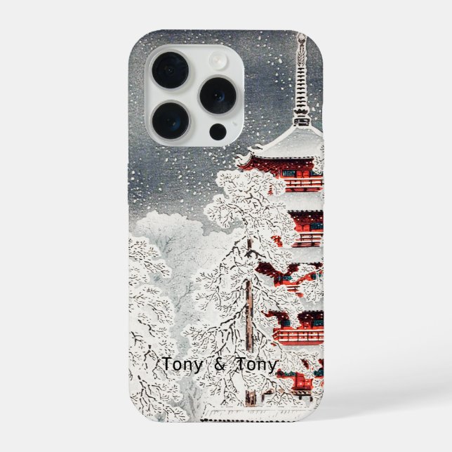 Personalised I Snow Temple I White and Red iPhone Case (Back)