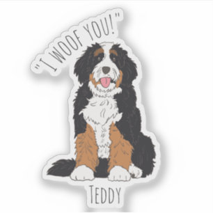 Personalised I Woof You Bernedoodle Dog Mum Gift