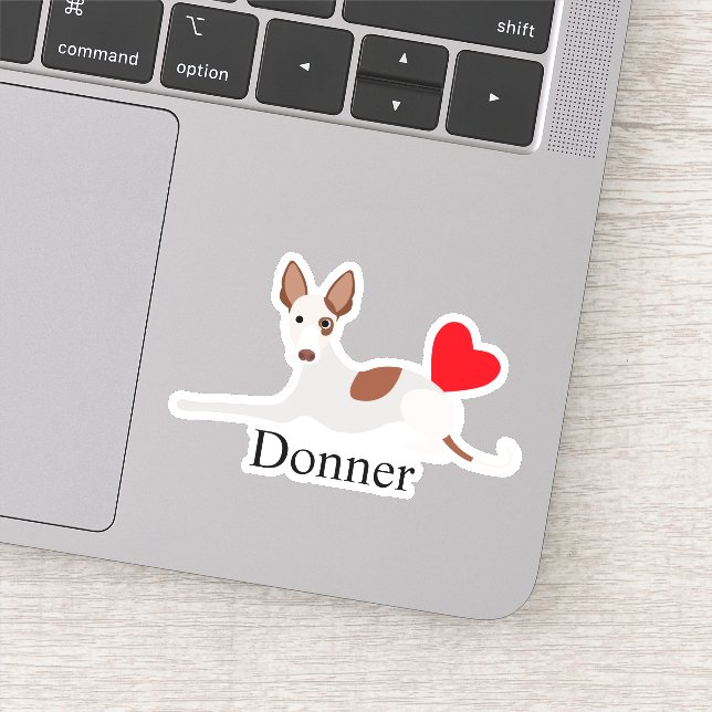 Personalised Ibizan Hound Heart Name Podenco (Detail)
