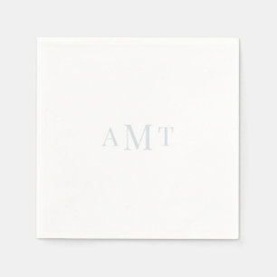 Personalised Ice Blue Monogram Wedding Napkins