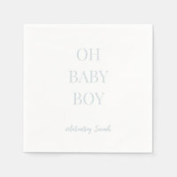 Personalised Ice Blue Oh Baby Boy Shower Napkins