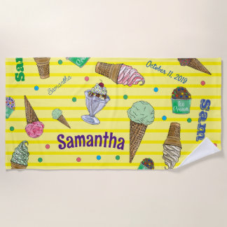 Personalised Ice Cream Beach Towel