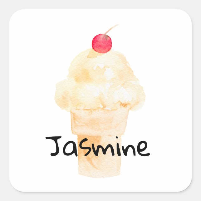 Personalised Ice Cream Cone Sticker (Front)