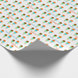 Personalised Ice Cream Cones Wrapping Paper
